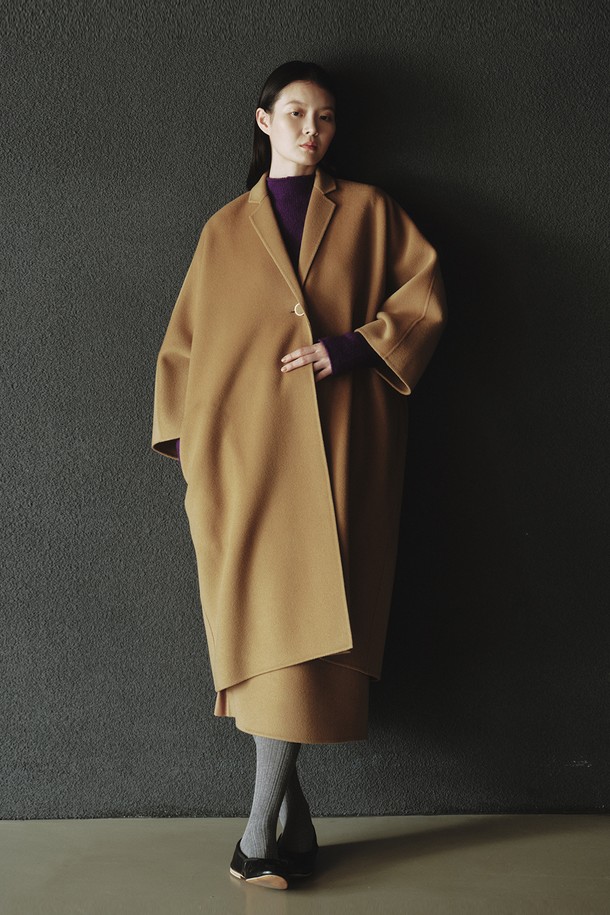 REPLAIN - 코트 - WOOL HANDMADE DOLMAN COAT_CAMEL