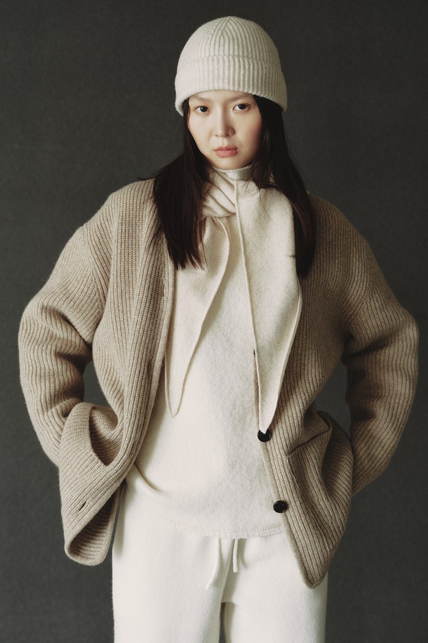 REPLAIN - 가디건 - CASHMERE 10 BOXY CARDIGAN_BEIGE