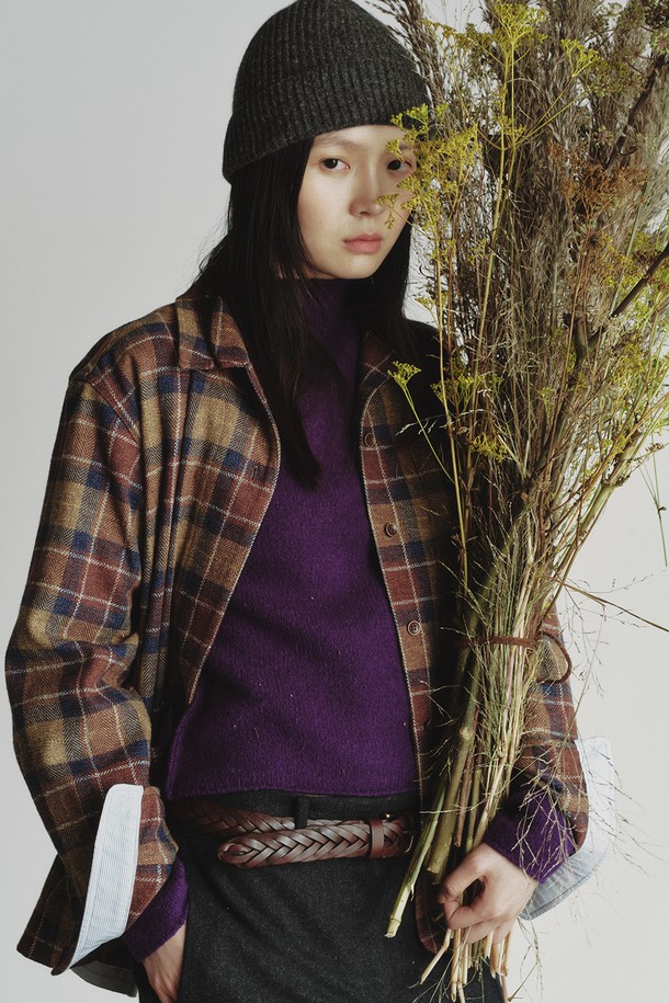 REPLAIN - 자켓 - OVERSIZE CHECK JACKET_BROWN