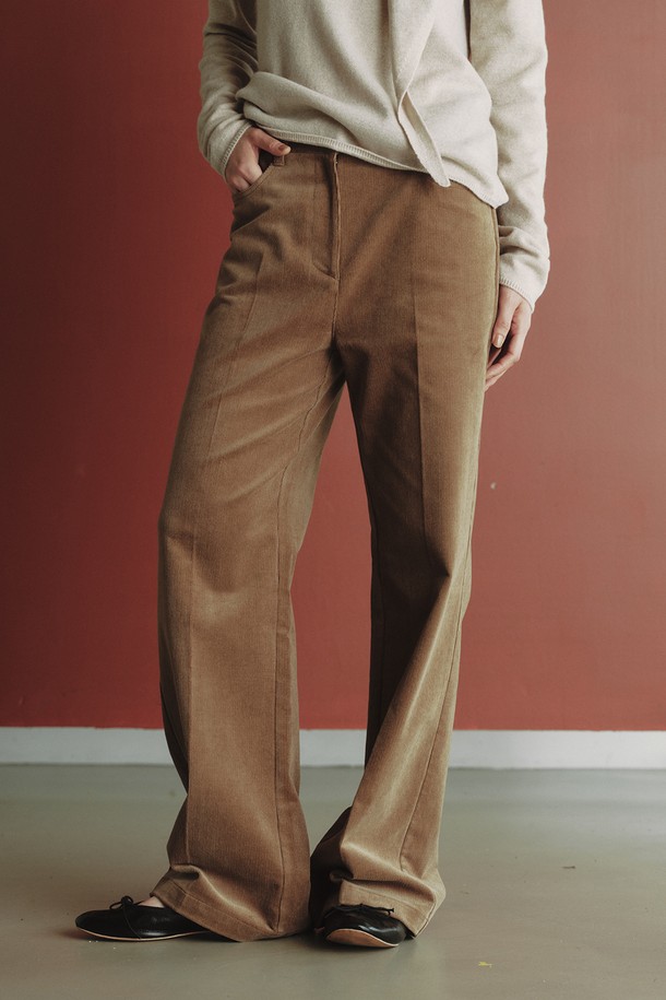 REPLAIN - 롱/미디팬츠 - CORDUROY STRAIGHT PANTS_BEIGE