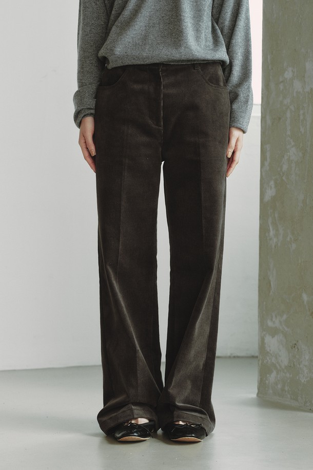 REPLAIN - 롱/미디팬츠 - CORDUROY STRAIGHT PANTS_CHARCOAL