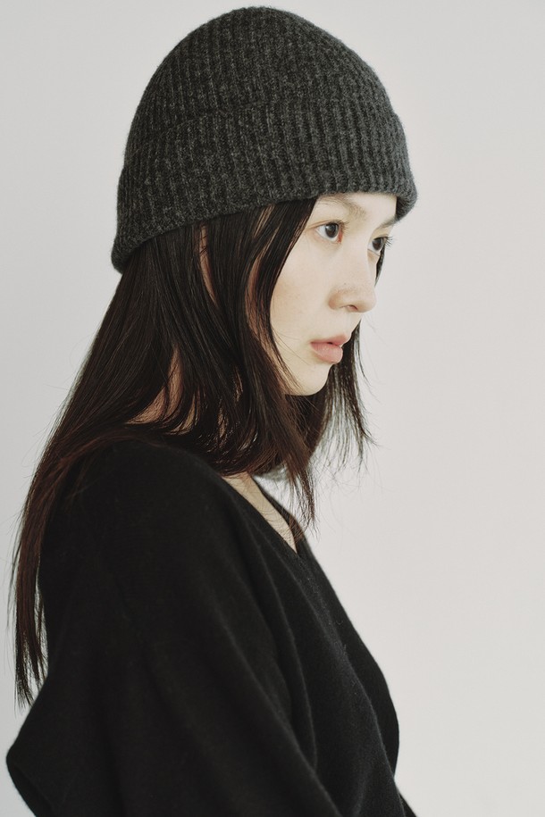 REPLAIN - 모자 - CASHMERE 10 BEANIE_DARK GREY