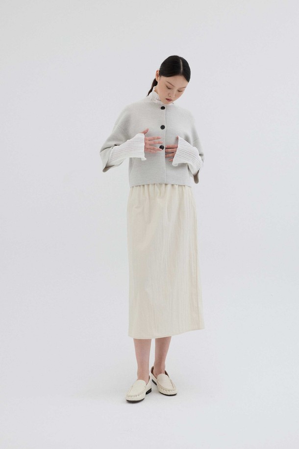 REPLAIN - 미디스커트 - VOLUME MIDI SKIRT _PALE BEIGE