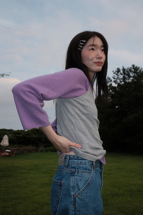 REPLAIN - 가디건 - (YEONXJAE COLLABO) WOOL CASHEMERE CARDIGAN_VIOLET