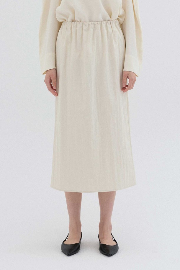 REPLAIN - 미디스커트 - VOLUME MIDI SKIRT _PALE BEIGE