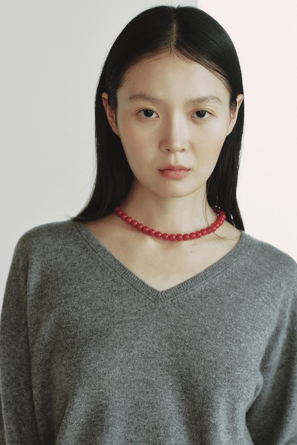 REPLAIN - 스웨터 - CASHMERE 30 V-NECK KNIT_GREY