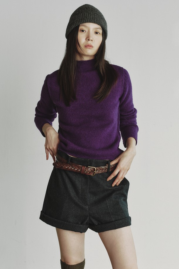 REPLAIN - 스웨터 - STITCH TURTLE KNIT_VIOLET