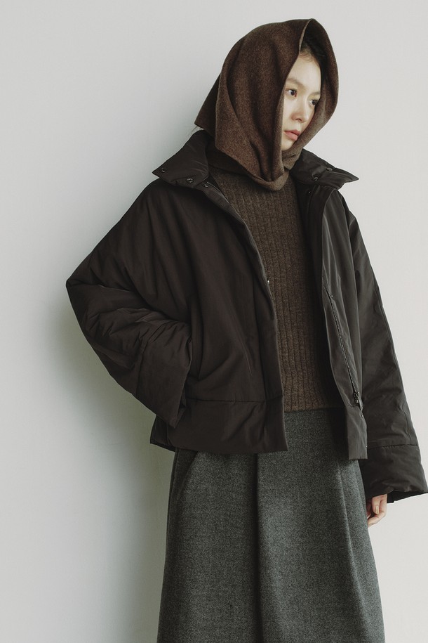 REPLAIN - 패딩 - HIGHNECK PADDING JUMPER_CHARCOAL