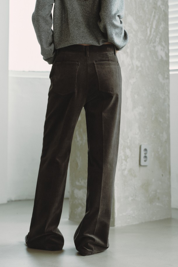 REPLAIN - 롱/미디팬츠 - CORDUROY STRAIGHT PANTS_CHARCOAL