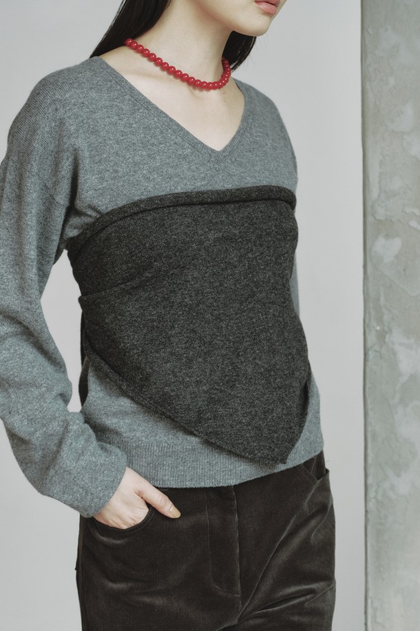 REPLAIN - 스카프/머플러 - CASHMERE 10 TRIANGLE MUFFLER_DARK GREY