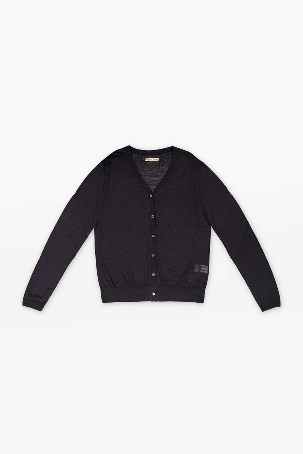 REPLAIN - 가디건 - WOOL SILK CARDIGAN_BLACK