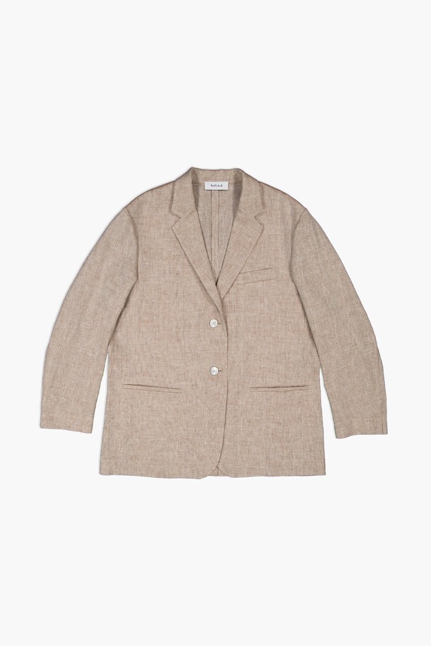 REPLAIN - 자켓 - LINEN BLEND SINGLE JACKET_BROWN