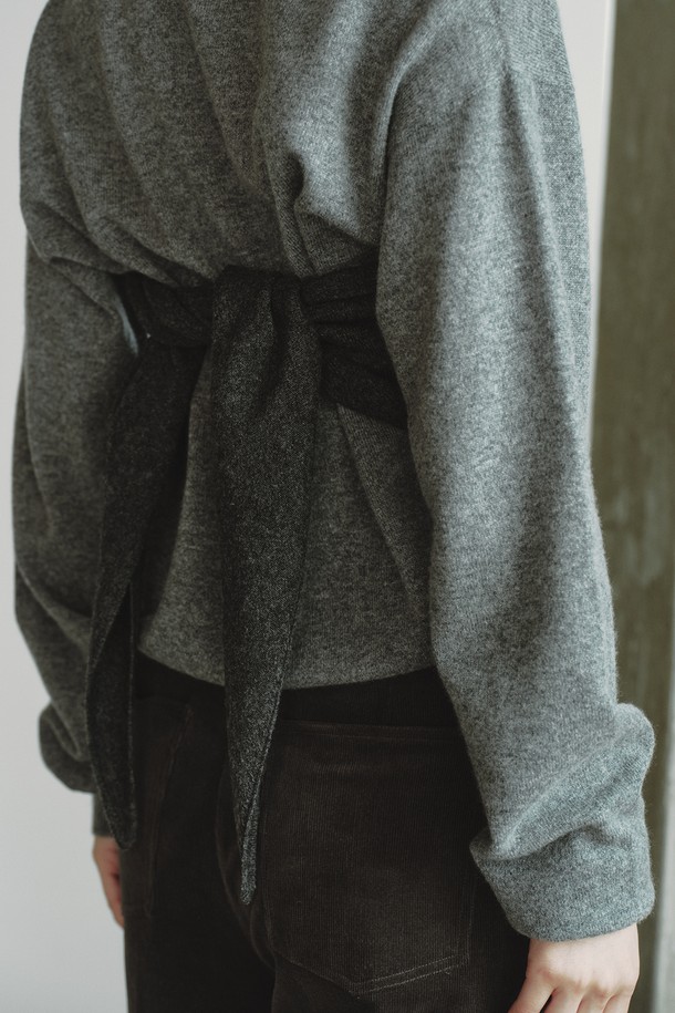 REPLAIN - 스웨터 - CASHMERE 30 V-NECK KNIT_GREY