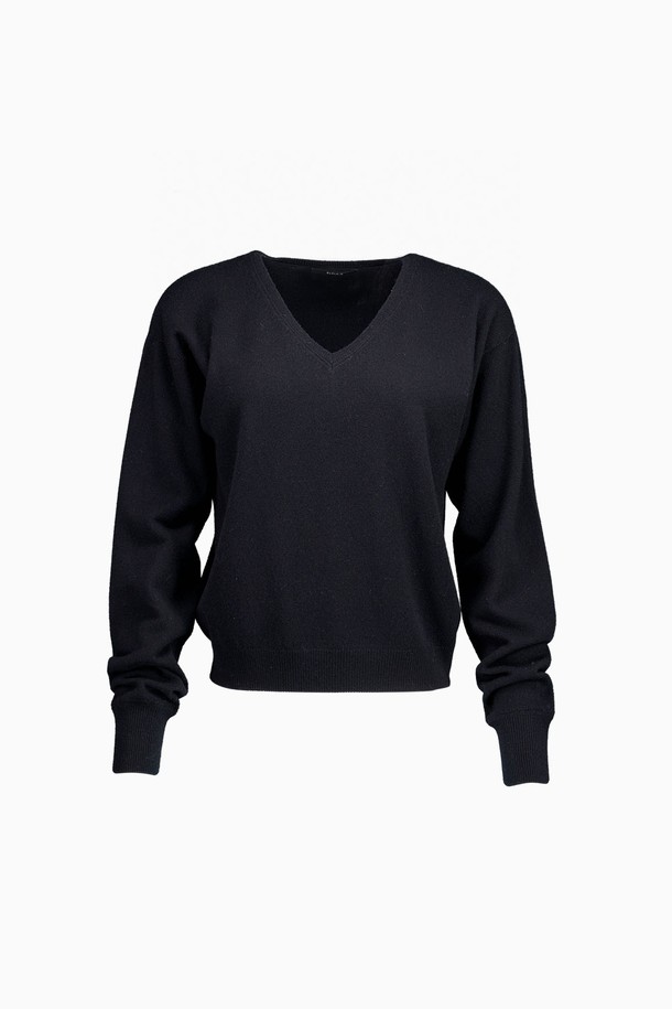 REPLAIN - 스웨터 - CASHMERE 30 V-NECK KNIT_BLACK