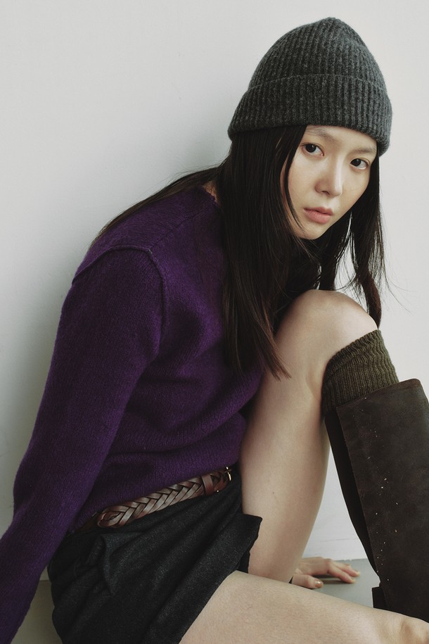 REPLAIN - 스웨터 - STITCH TURTLE KNIT_VIOLET