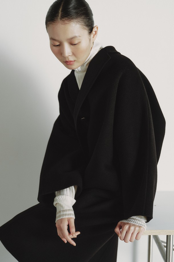 REPLAIN - 코트 - WOOL HANDMADE DOLMAN COAT_BLACK