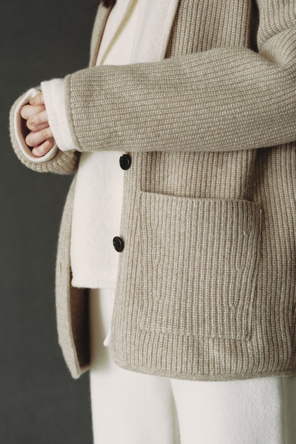 REPLAIN - 가디건 - CASHMERE 10 BOXY CARDIGAN_BEIGE