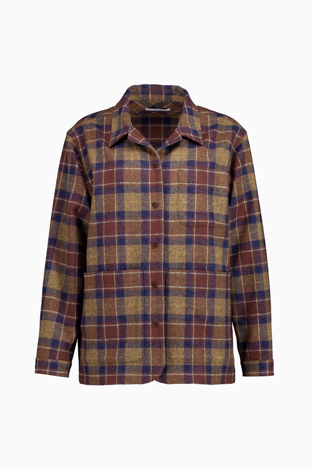 REPLAIN - 자켓 - OVERSIZE CHECK JACKET_BROWN