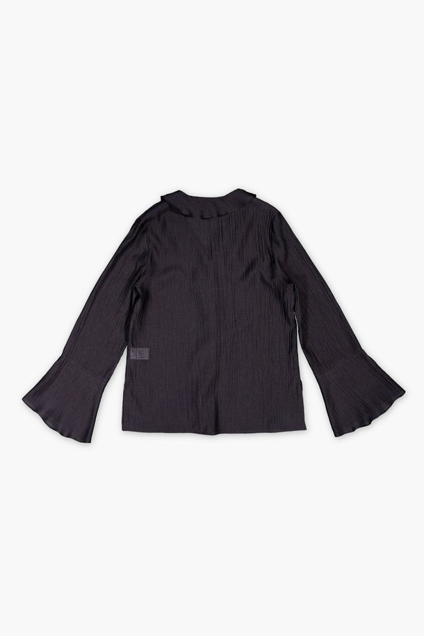 RePLAIN - 블라우스 - TEXTURED FRILL BLOUSE_BLACK