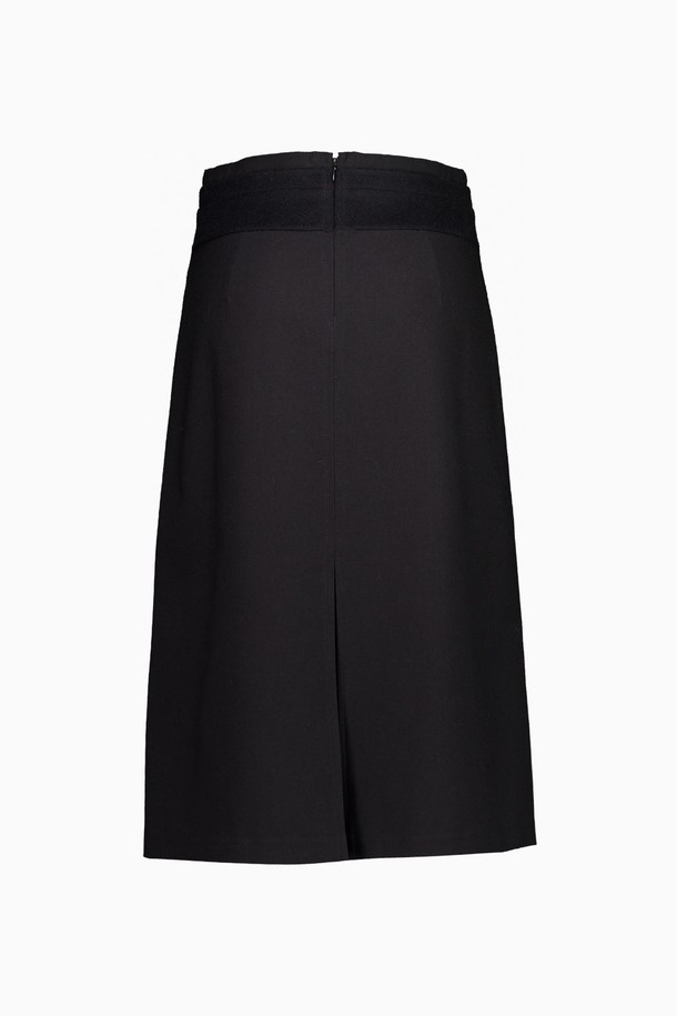 REPLAIN - 롱스커트 - WOOL BLOCK PENCIL SKIRT_BLACK