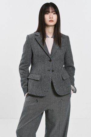 WOOL BLEND TWEED JACKET_GREY