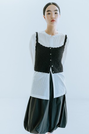 BALLOON MIDI SKIRT _BLACK