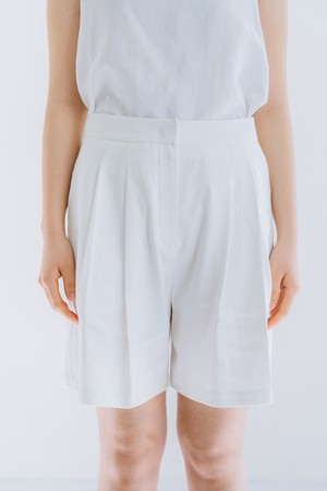 LINEN BLEND EMBROIDERY SHORTS_OFF WHITE