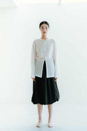 COTTON ROUND-NECK SHIRT_OFF WHITE