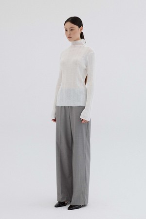 HIGH NECK RIB KINT TOP_OFF WHITE