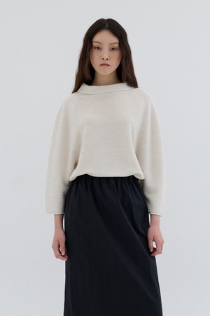 WOOL WHOLE GARMENT TOP_IVORY