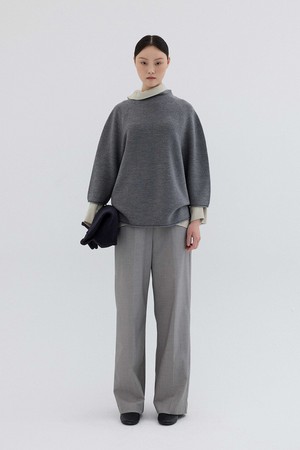 WOOL WHOLE GARMENT TOP_GREY