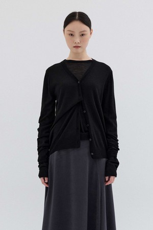 WOOL SILK CARDIGAN_BLACK