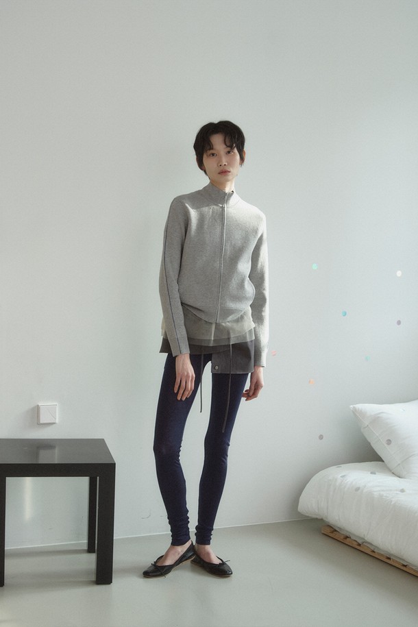 RePLAIN - 레깅스 - WOOL BLEND JERSEY LEGGINGS_DARK NAVY