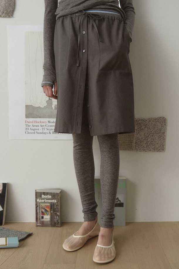 RePLAIN - 레깅스 - WOOL BLEND JERSEY LEGGINGS_GREY