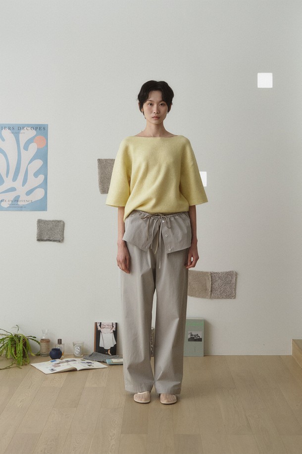 RePLAIN - 스웨터 - ITALIAN ALPACA KNIT TOP_LIGHT YELLOW