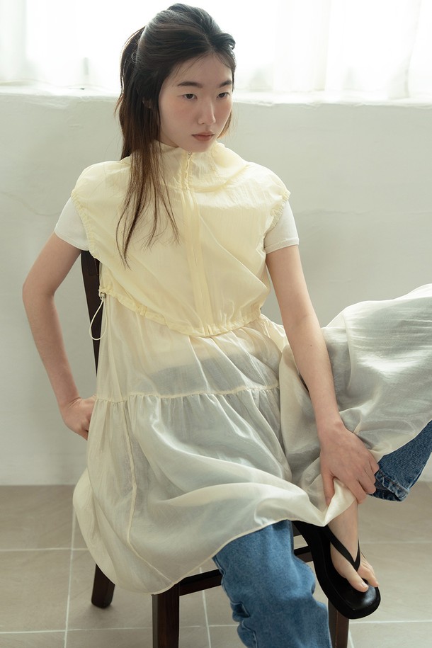 RePLAIN - 베스트 - SHEER VEST JUMPER_LIGHT BEIGE