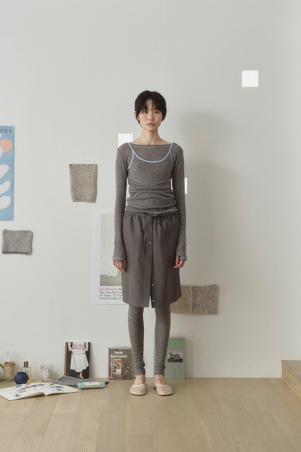 RePLAIN - 레깅스 - WOOL BLEND JERSEY LEGGINGS_GREY