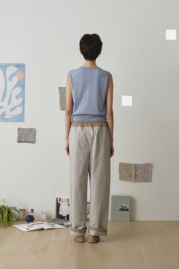 RePLAIN - 롱/미디팬츠 - COTTON MIXED PANTS_LIGHT GREY