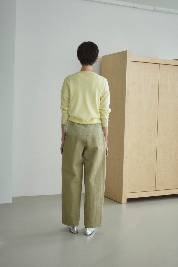 RePLAIN - 롱/미디팬츠 - COTTON BLEND CURVED PANTS_OLIVE