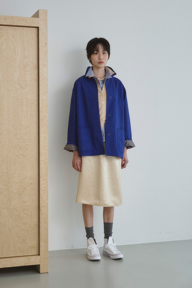 RePLAIN - 자켓 - COTTON BLEND WORK JACKET_COBALT BLUE