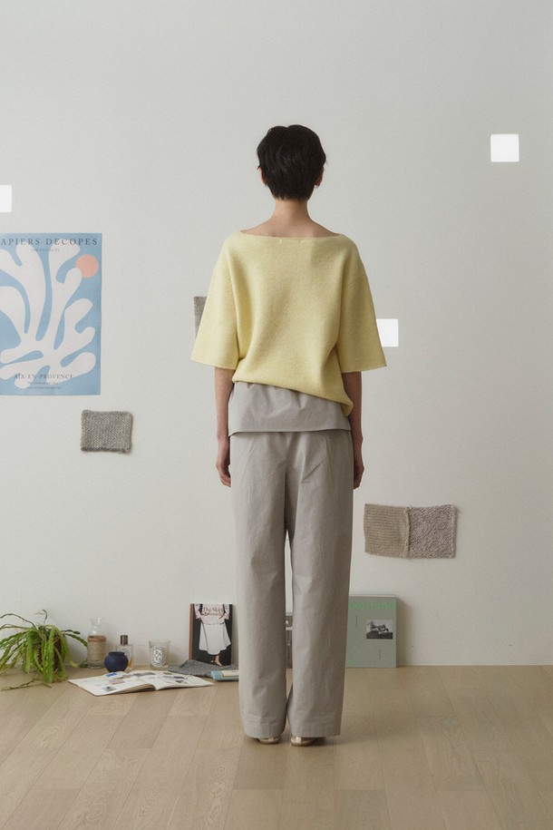 RePLAIN - 스웨터 - ITALIAN ALPACA KNIT TOP_LIGHT YELLOW