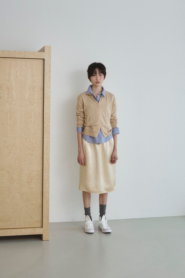 RePLAIN - 가디건 - ITALIAN CASHMERE BLEND COLLAR CARDIGAN_LIGHT BEIGE