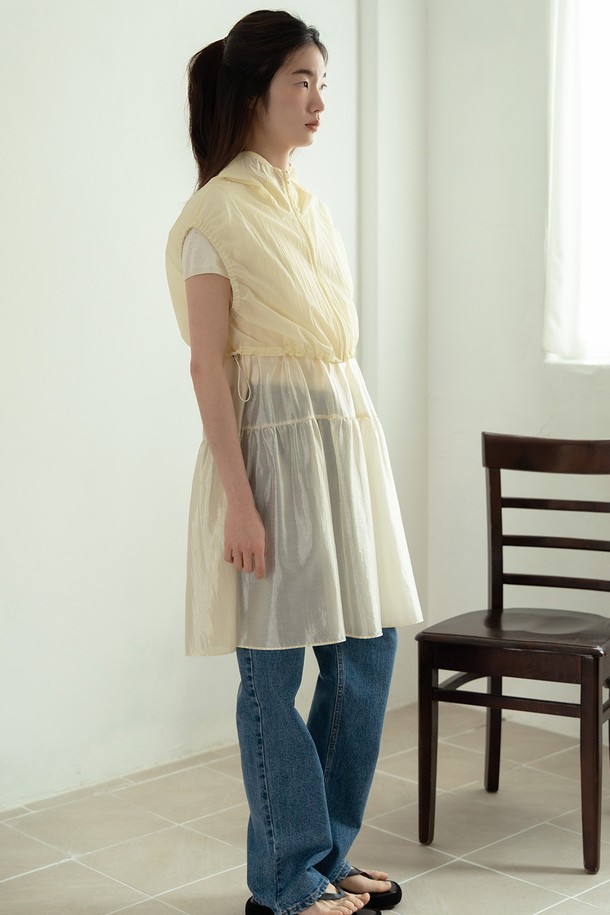 RePLAIN - 베스트 - SHEER VEST JUMPER_LIGHT BEIGE