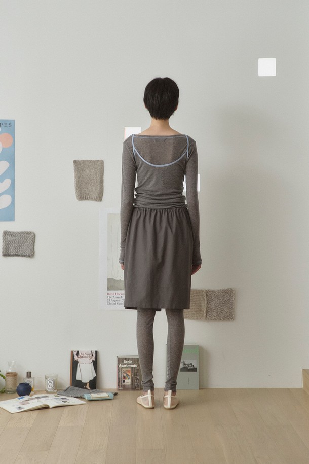 RePLAIN - 레깅스 - WOOL BLEND JERSEY LEGGINGS_GREY