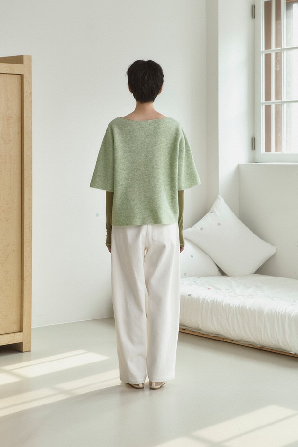 RePLAIN - 롱/미디팬츠 - COTTON BLEND CURVED PANTS_OFF WHITE