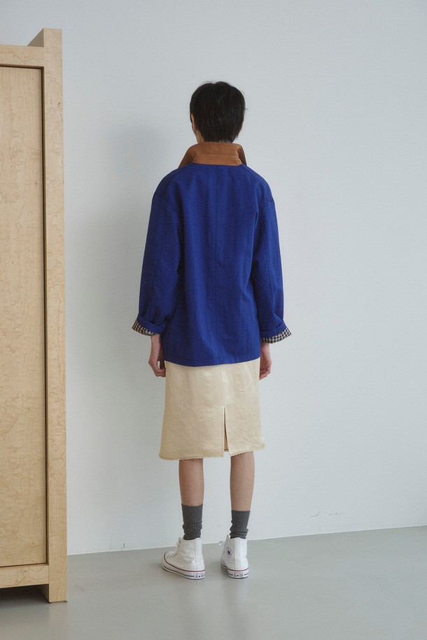 RePLAIN - 자켓 - COTTON BLEND WORK JACKET_COBALT BLUE