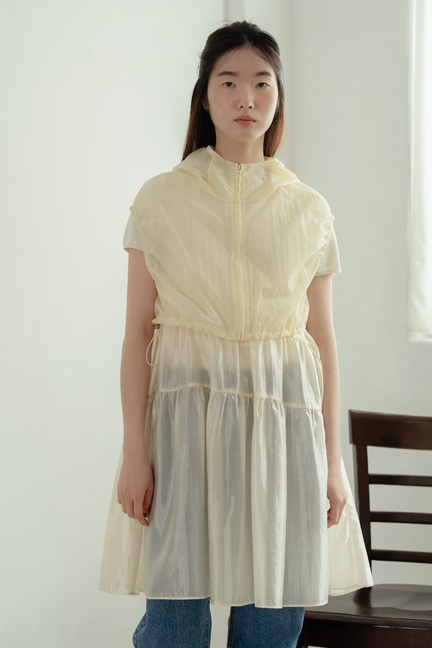 RePLAIN - 베스트 - SHEER VEST JUMPER_LIGHT BEIGE