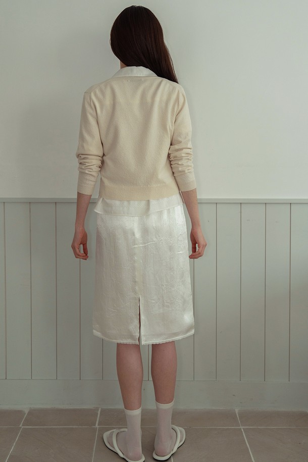 RePLAIN - 가디건 - COTTON BLEND POINT CARDIGAN_CREAM