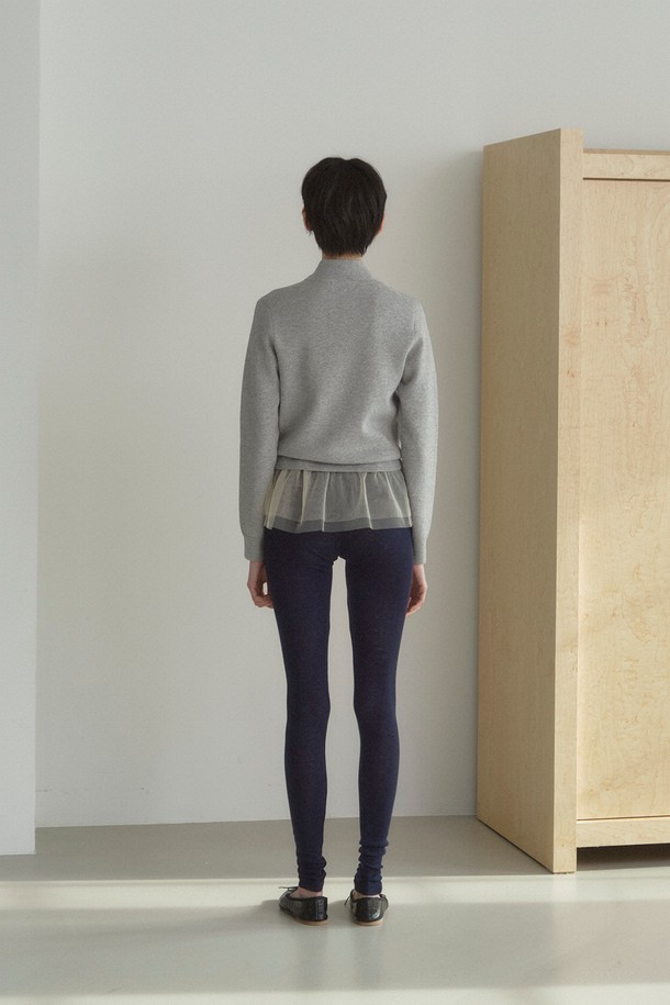 RePLAIN - 레깅스 - WOOL BLEND JERSEY LEGGINGS_DARK NAVY