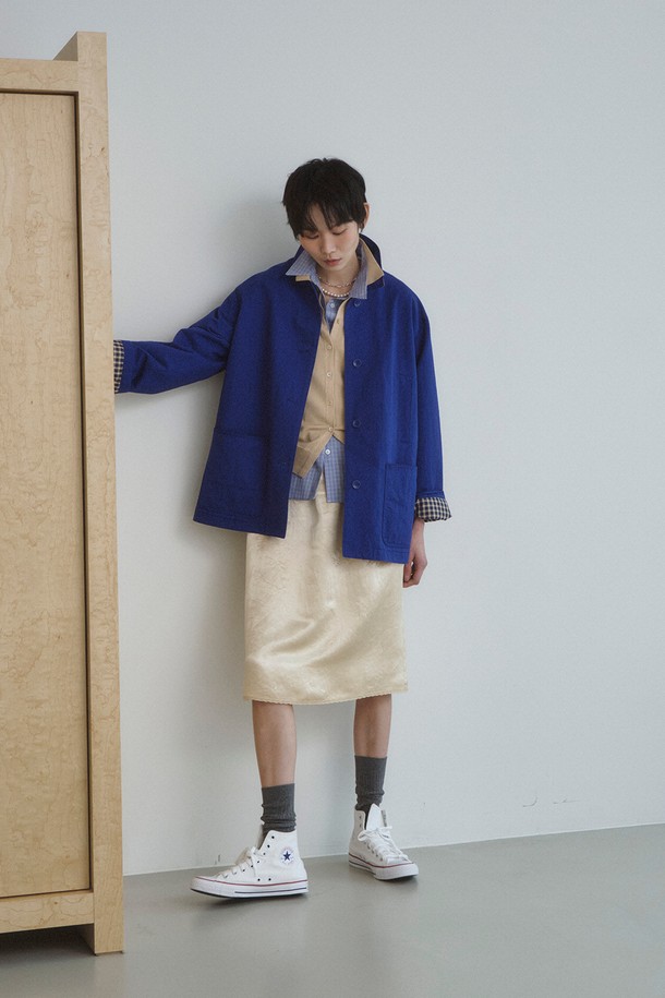 RePLAIN - 자켓 - COTTON BLEND WORK JACKET_COBALT BLUE